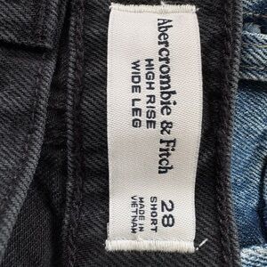 Abercrombie & Fitch Black High Rise Wide Leg Jeans